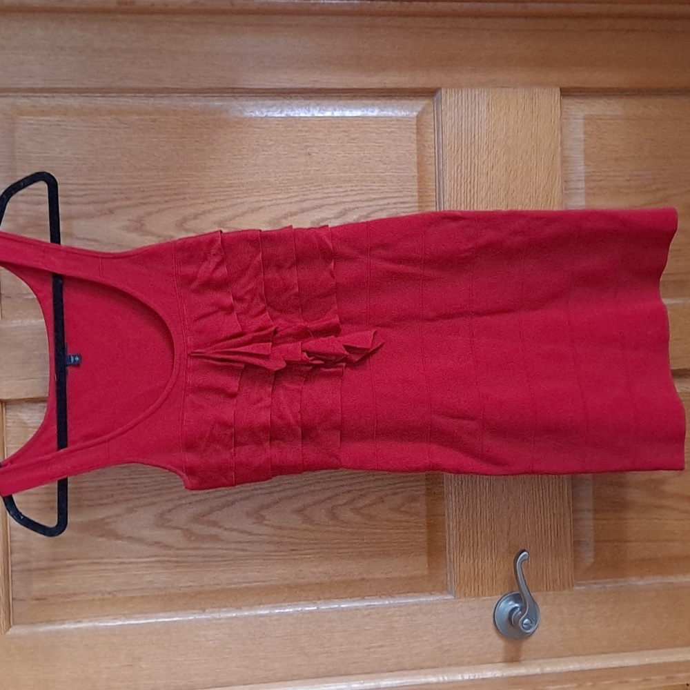 EXPRESS Red Ruffle Bodycon Dress - Picture 2 of 6
